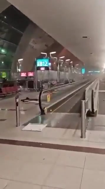 Initial reports of an Iranian drone attack hitting the Dubai International Airport. Evacuations are underway at the airport