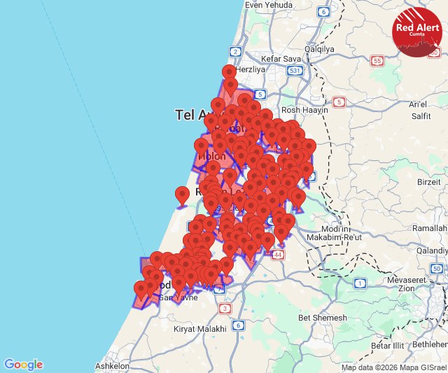 Big missile barrage towards Tel Aviv