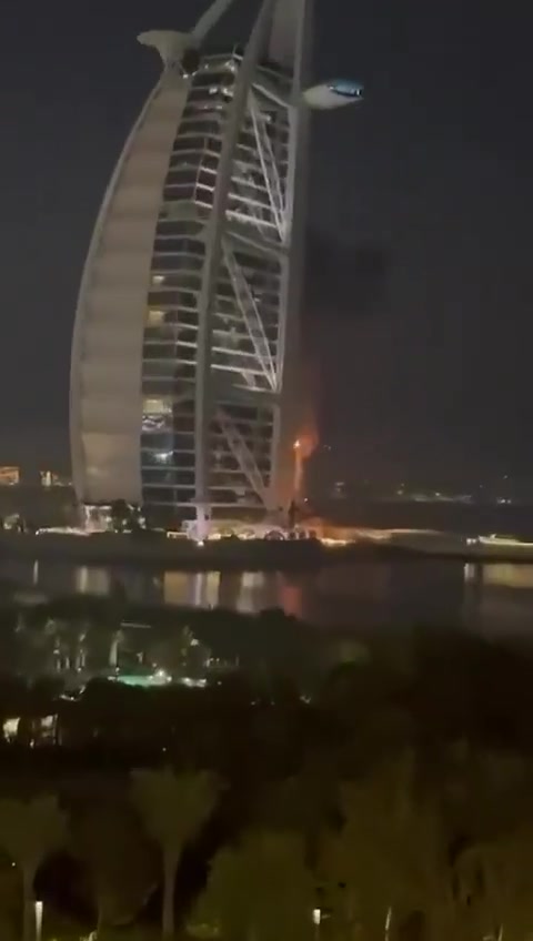 An Iranian drone seems to have hit the world-famous Burj al-Arab hotel in Dubai