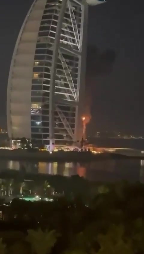 An Iranian drone seems to have hit the world-famous Burj al-Arab hotel in Dubai