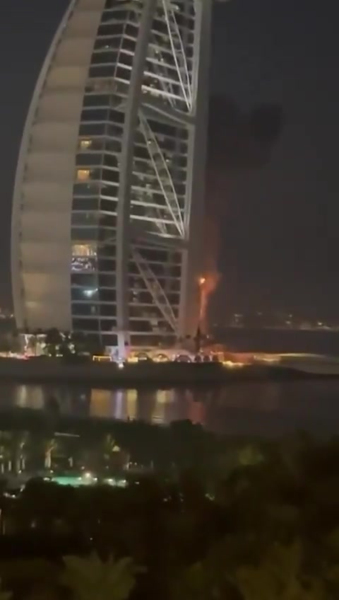 An Iranian drone seems to have hit the world-famous Burj al-Arab hotel in Dubai