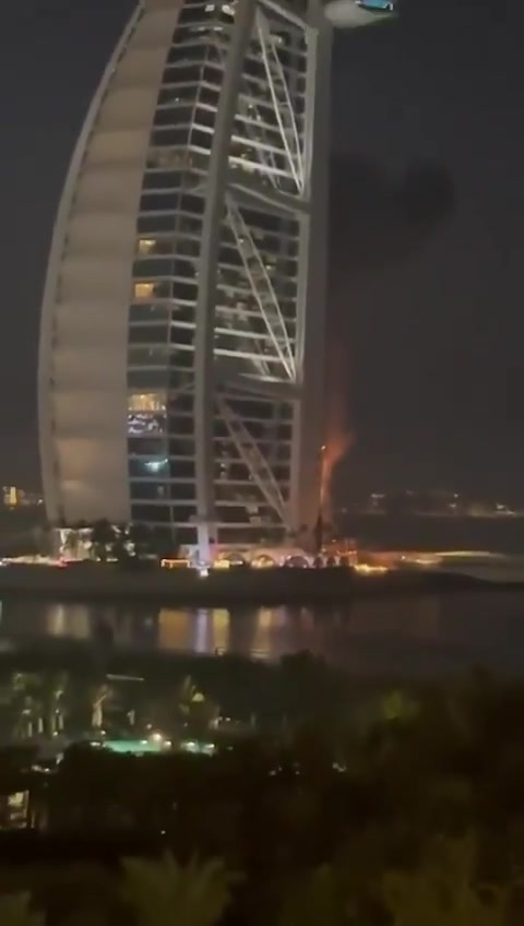 An Iranian drone seems to have hit the world-famous Burj al-Arab hotel in Dubai