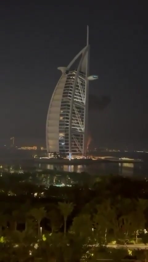 An Iranian drone seems to have hit the world-famous Burj al-Arab hotel in Dubai