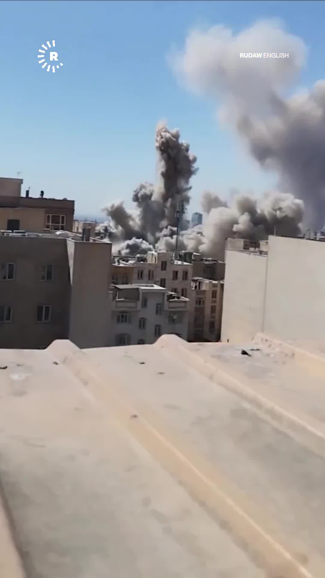 Footage appears to show an Israeli airstrike on IRGC intelligence in Tehran's northeastern Narmak quarter