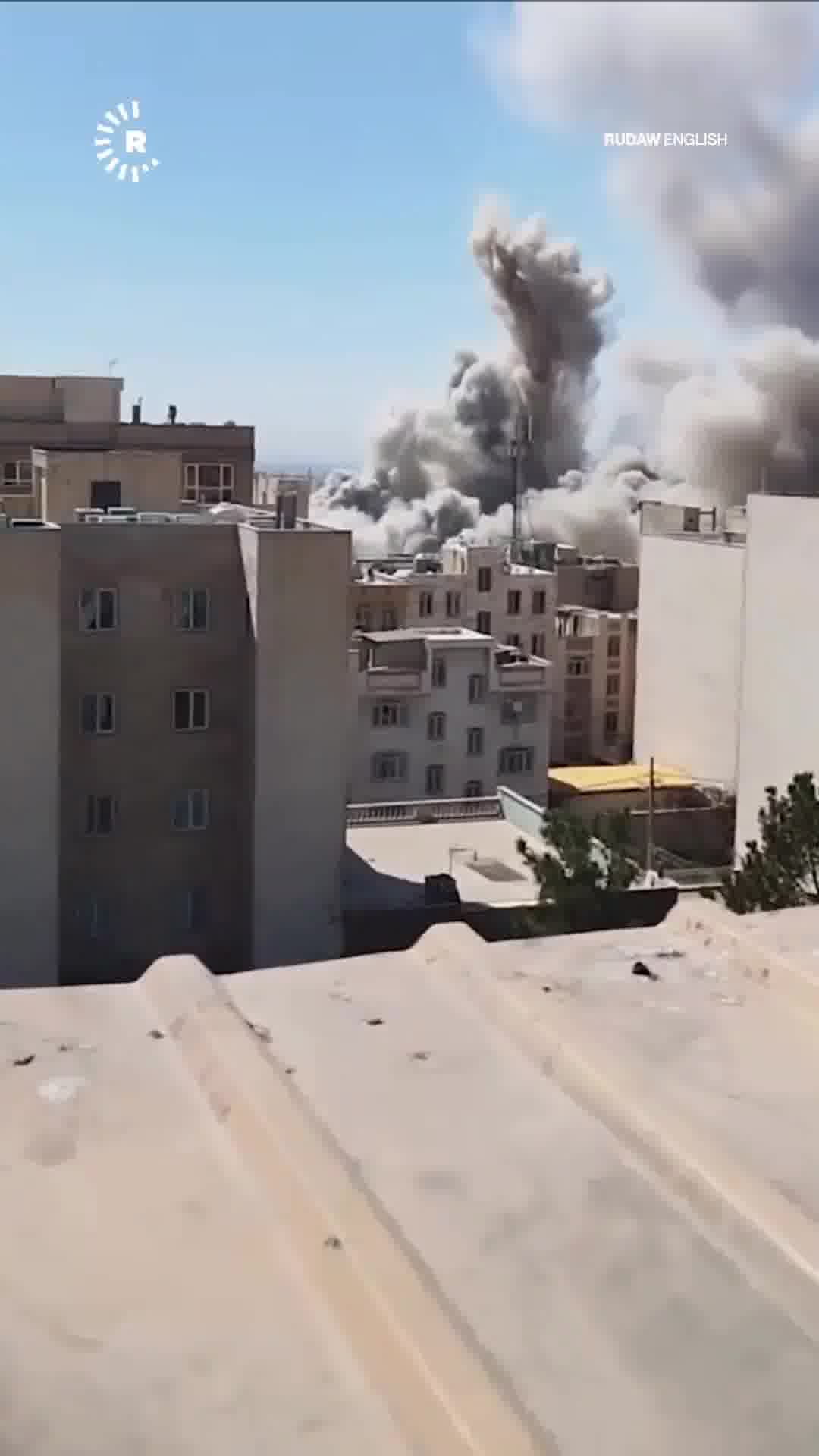 Footage appears to show an Israeli airstrike on IRGC intelligence in Tehran's northeastern Narmak quarter