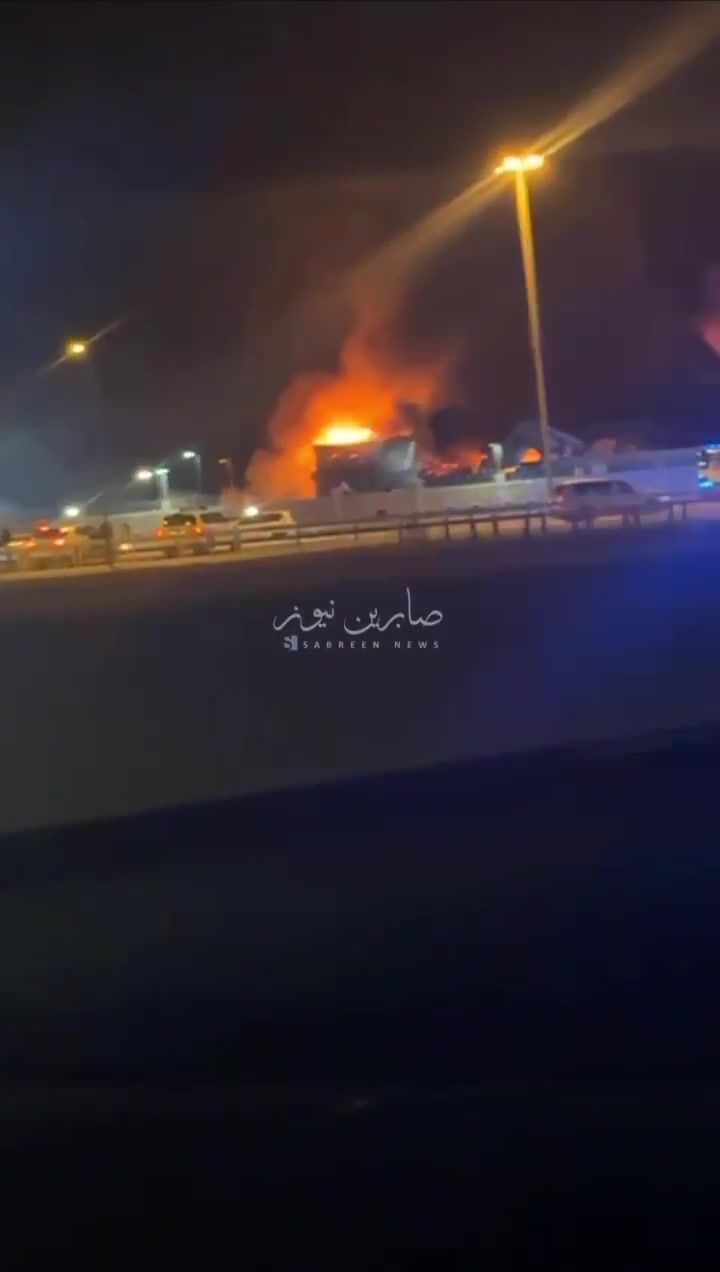 Iran has attacked a U.S. Navy facility near Salman Port in Bahrain, which is now on fire