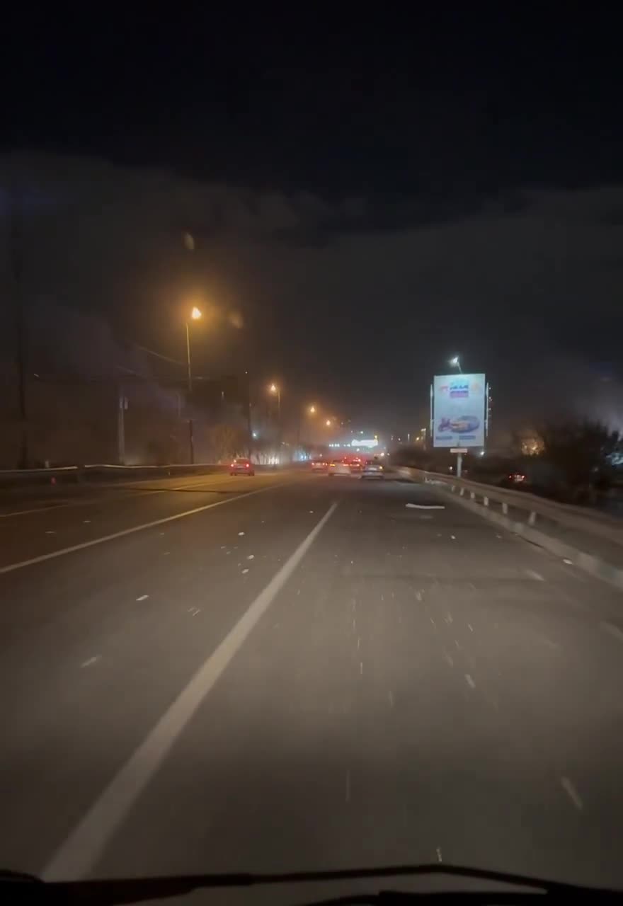 Footage showing strike at IRGC buildings at the Hemmat Highway in northern Tehran 