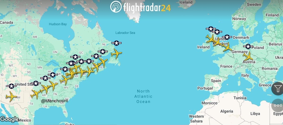 At least 17 U.S Air Force Tankers are en route to the Middle East