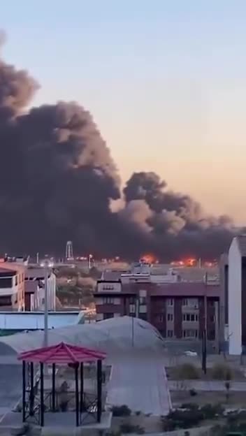 Fire in western Tehran following US and Israeli airstrike.Source: ISNA