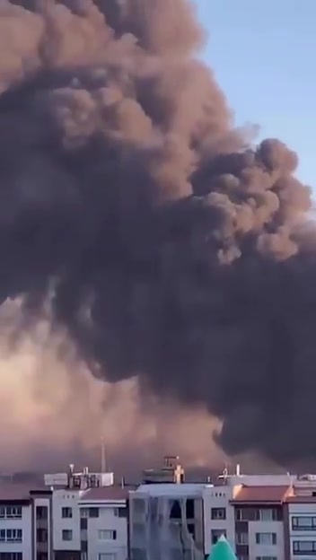 Fire in western Tehran following US and Israeli airstrike.Source: ISNA