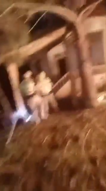 The aftermath of the raid that targeted a house in Khirbet al-Duweir