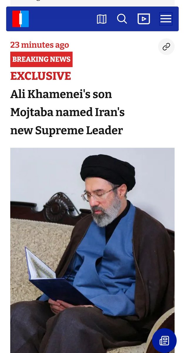 Iran International: Mojtaba Khamenei, son of Supreme Leader Khamenei, has been elected as the new Supreme Leader