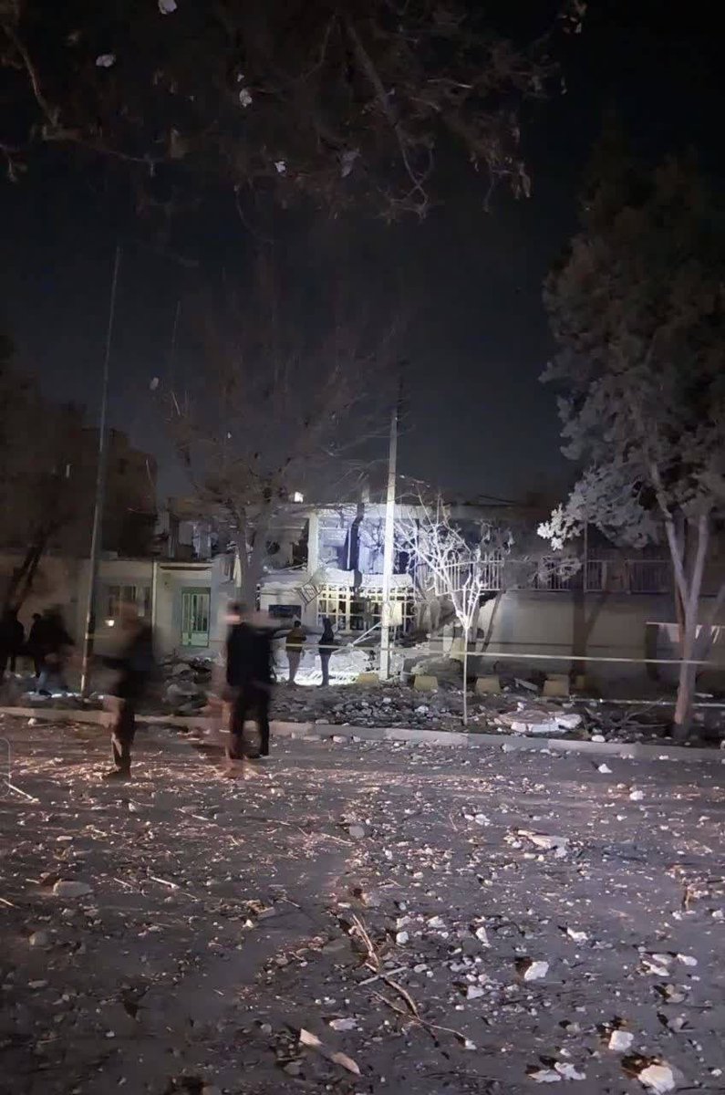 First images of the aftermath of the US/Israeli strikes in the past few hours on Kermanshah, Iran.  Police Station 22 / the Cyber Police (FATA) was hit.