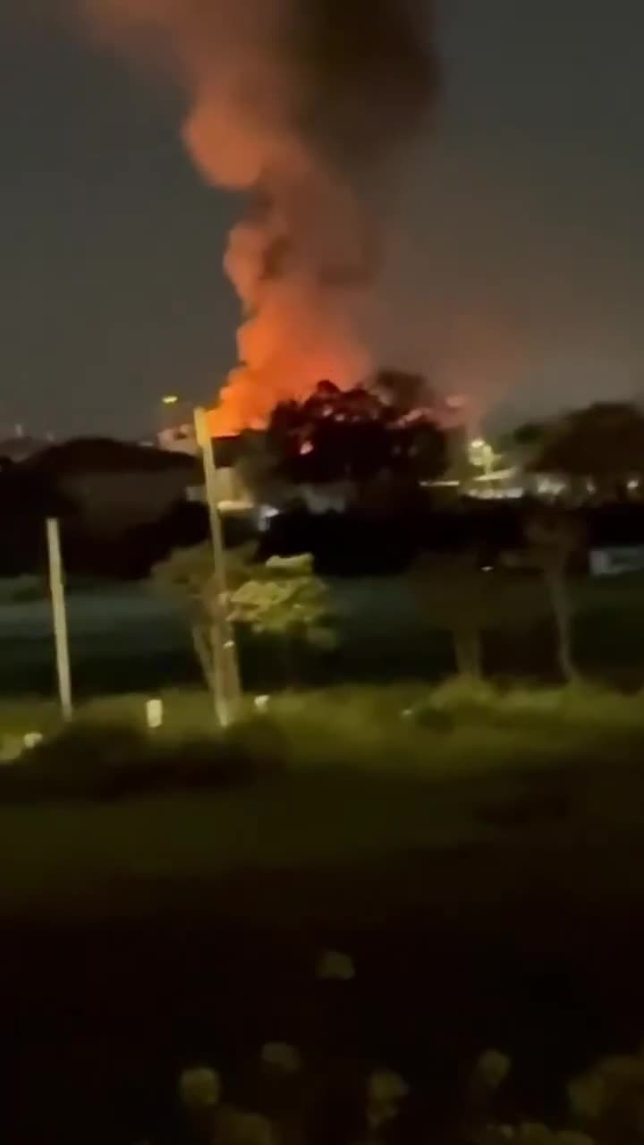 Fire in Tel Aviv area after Iranian ballistic missile strike