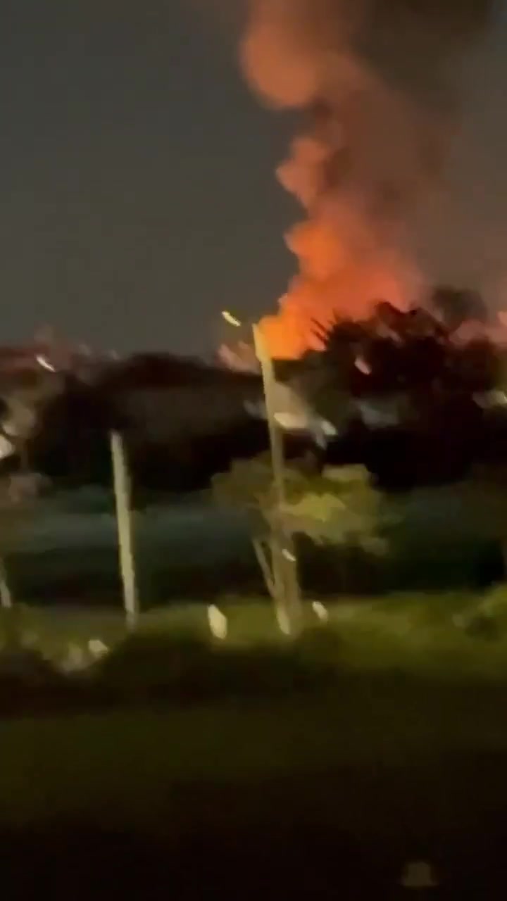 Fire in Tel Aviv area after Iranian ballistic missile strike