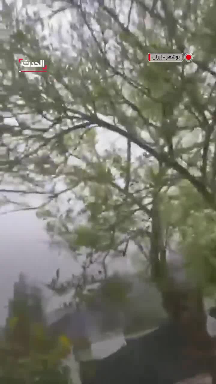 Footage of intense airstrikes on the city of Bushehr in southern Iran.