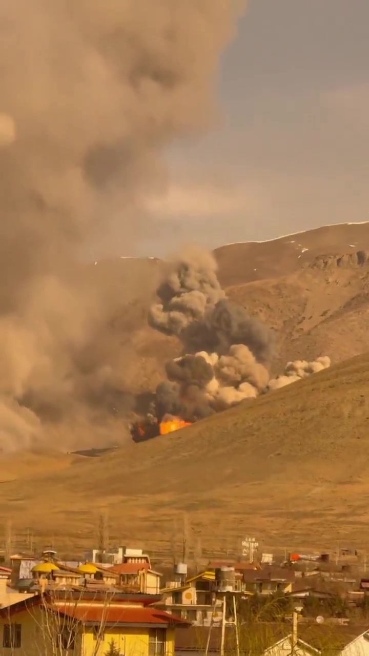 Multiple strikes target the Heydar Karrar base and missile site in Absard. A man says: I've only ever seen this in Call of Duty.