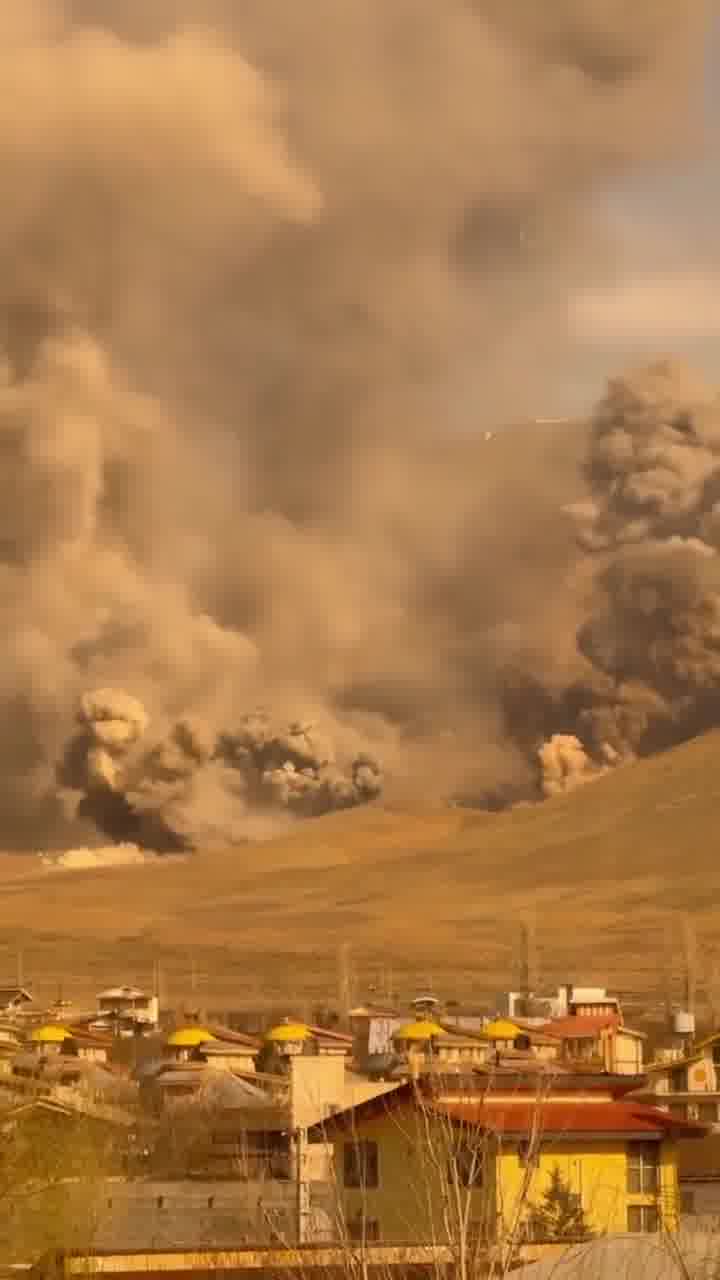 Multiple strikes target the Heydar Karrar base and missile site in Absard. A man says: I've only ever seen this in Call of Duty.