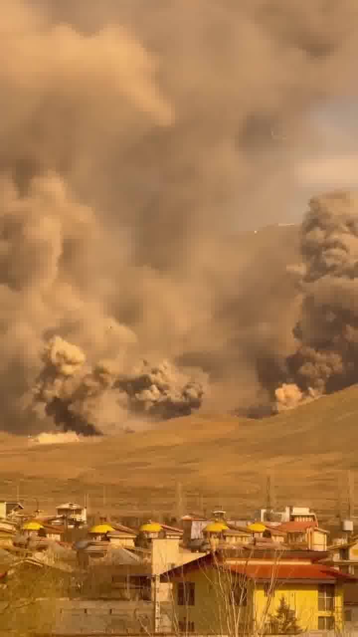 Multiple strikes target the Heydar Karrar base and missile site in Absard. A man says: I've only ever seen this in Call of Duty.