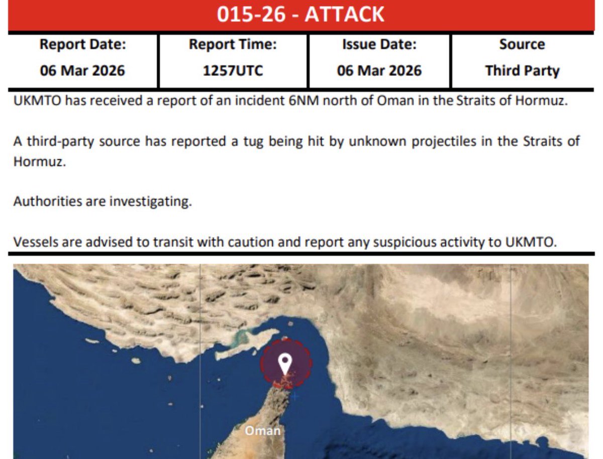 Iranian forces bombed a tugboat attempting to render assistance to another vessel hit by Iranian fire in the Strait of Hormuz