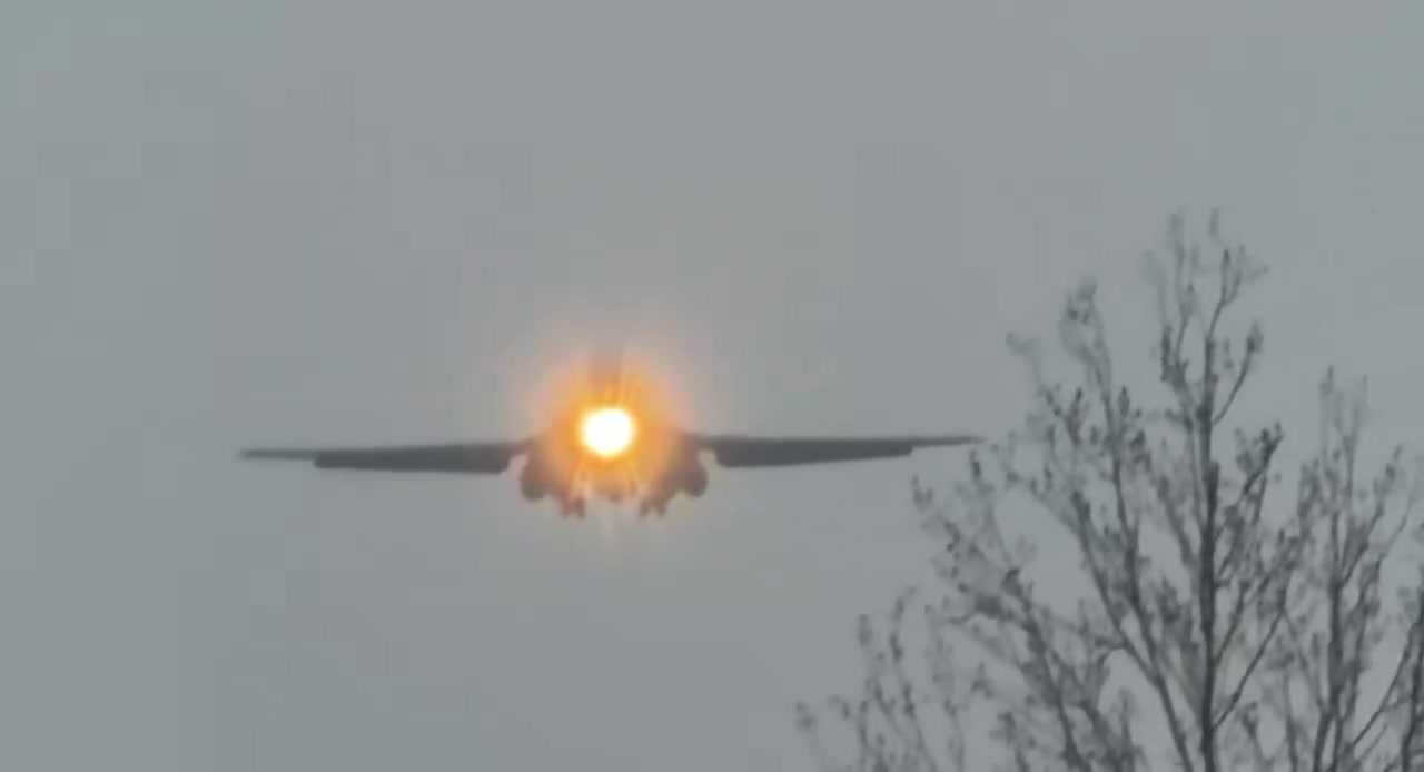 A U.S. Air Force B-1B “Lancer” Long-Range Heavy Bomber seen arriving at RAF Fairford in Gloucestershire, England earlier today, as preparations are now fully underway for the deployment of additional bombers to bases in Diego Garcia and the United Kingdom