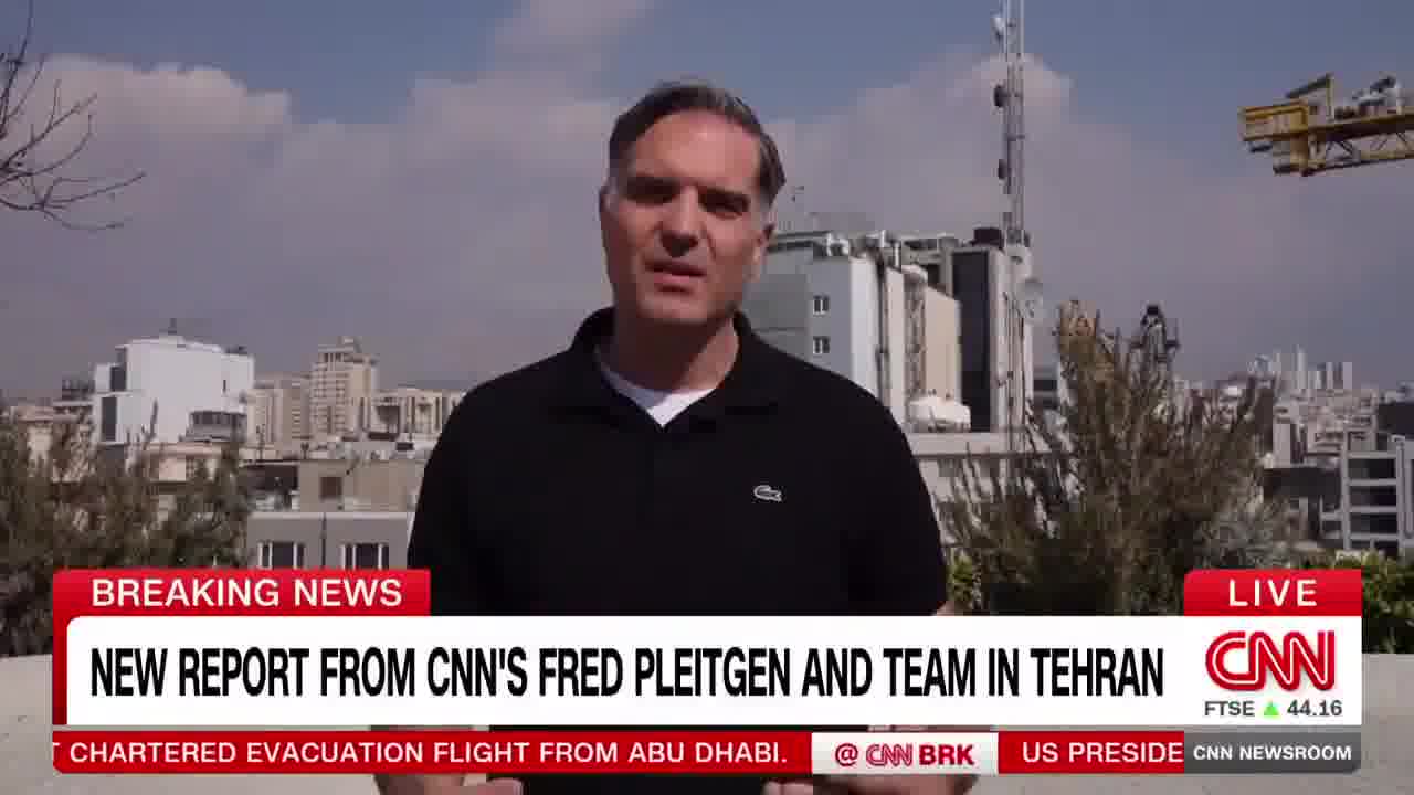 A CNN team of @fpleitgenCNN and @claudiaotto have arrived in Tehran, where heavy airstrikes struck just before dawn. The team heard jets and saw thick billowing smoke. His first report from the capital