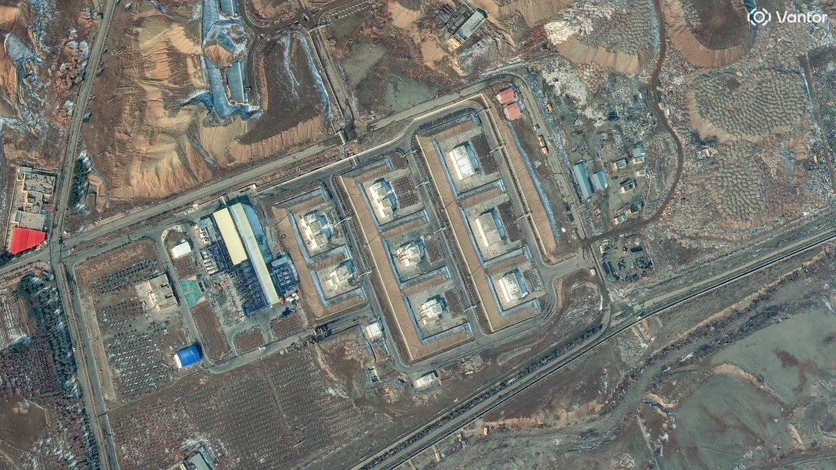 Precision strikes on seven buildings at the Parchin military complex east of Tehran, as seen on @vantortech satellite imagery. 