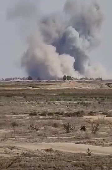 Purported aftermath of a U.S. or Israeli airstrike in Mehran, Iran, adjacent to the Iraqi border