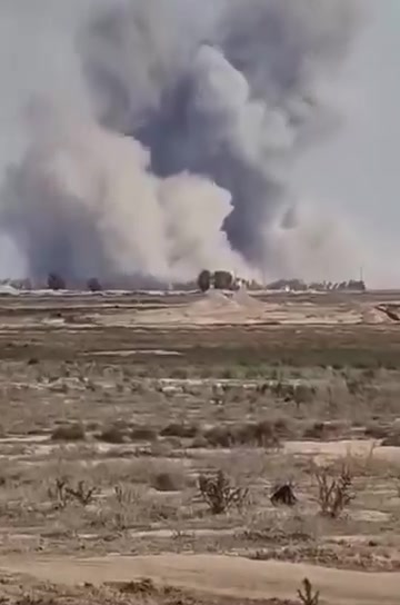 Purported aftermath of a U.S. or Israeli airstrike in Mehran, Iran, adjacent to the Iraqi border