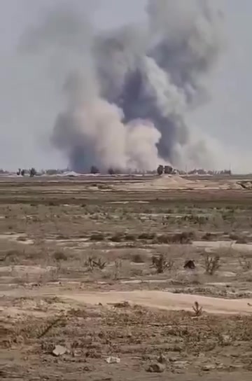 Purported aftermath of a U.S. or Israeli airstrike in Mehran, Iran, adjacent to the Iraqi border