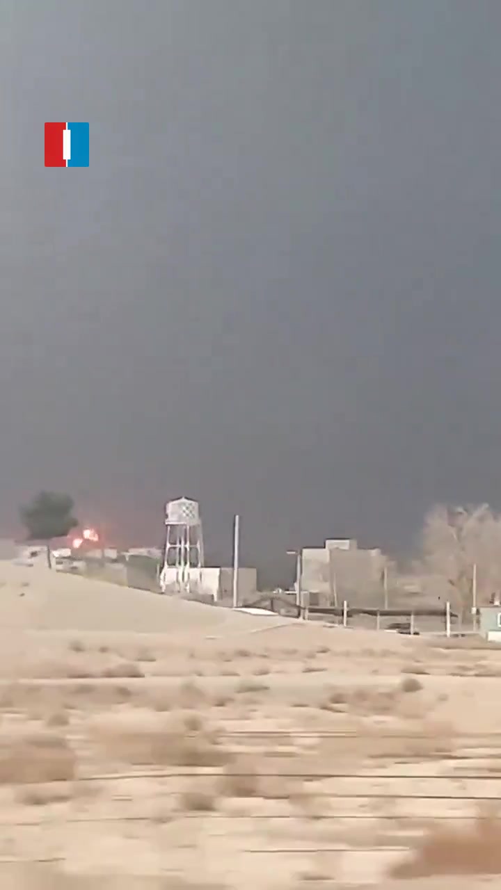Fire is seen still burning at the Rey oil depot on Sunday morning, hours after the site, along with other oil depots in Tehran, was targeted in airstrikes late on Saturday, footage sent to Iran International shows