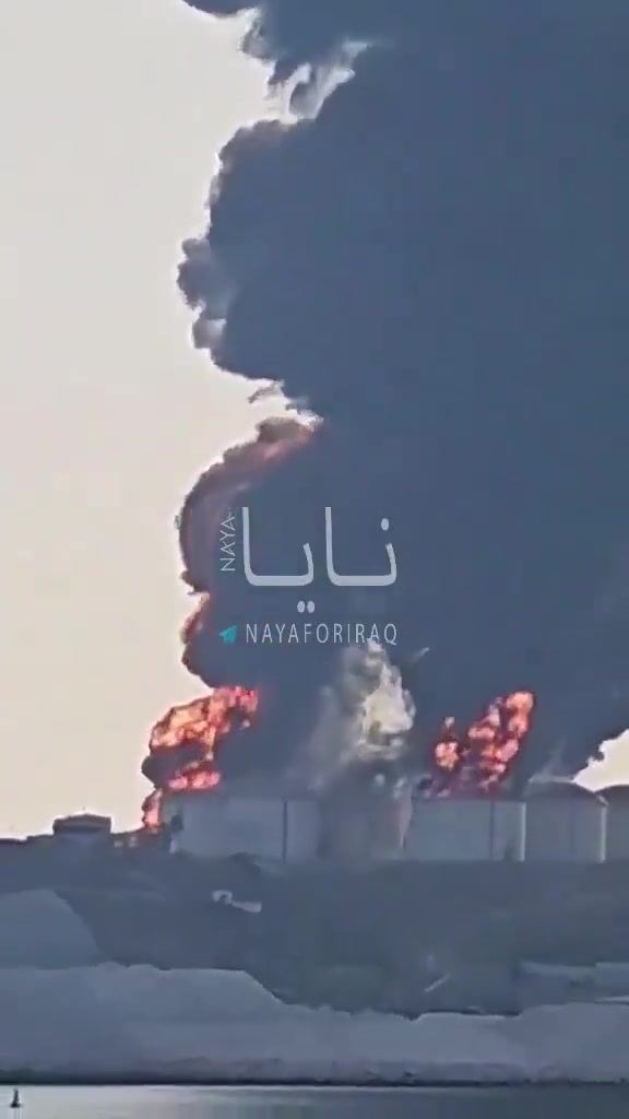 Oil storage facilities at Oman’s Salalah port were struck. Oman TV reported that drones hit fuel tanks at the port