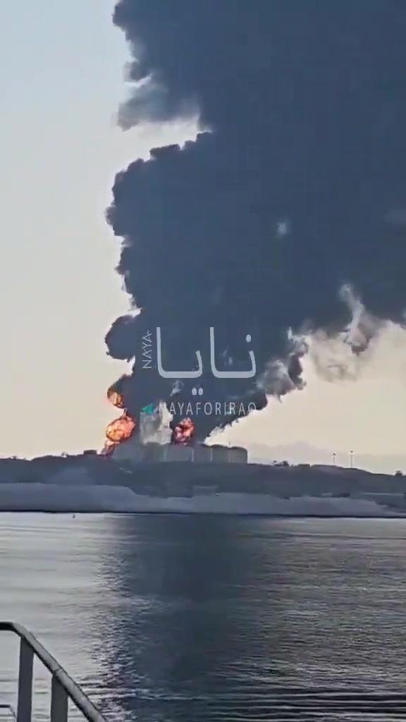 Oil storage facilities at Oman’s Salalah port were struck. Oman TV reported that drones hit fuel tanks at the port