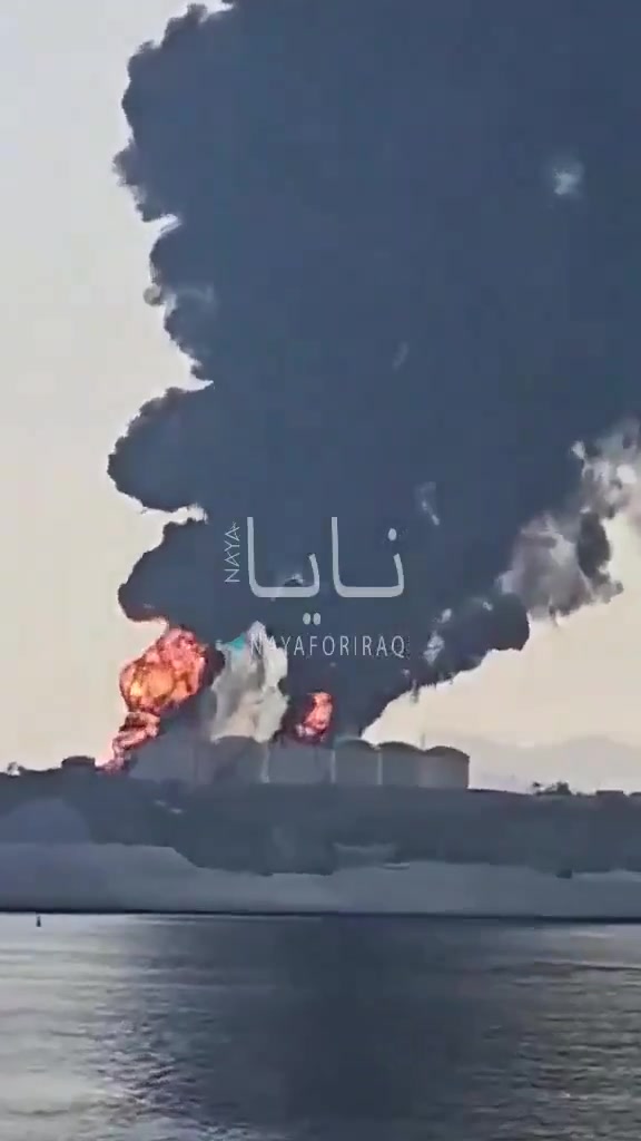 Oil storage facilities at Oman’s Salalah port were struck. Oman TV reported that drones hit fuel tanks at the port