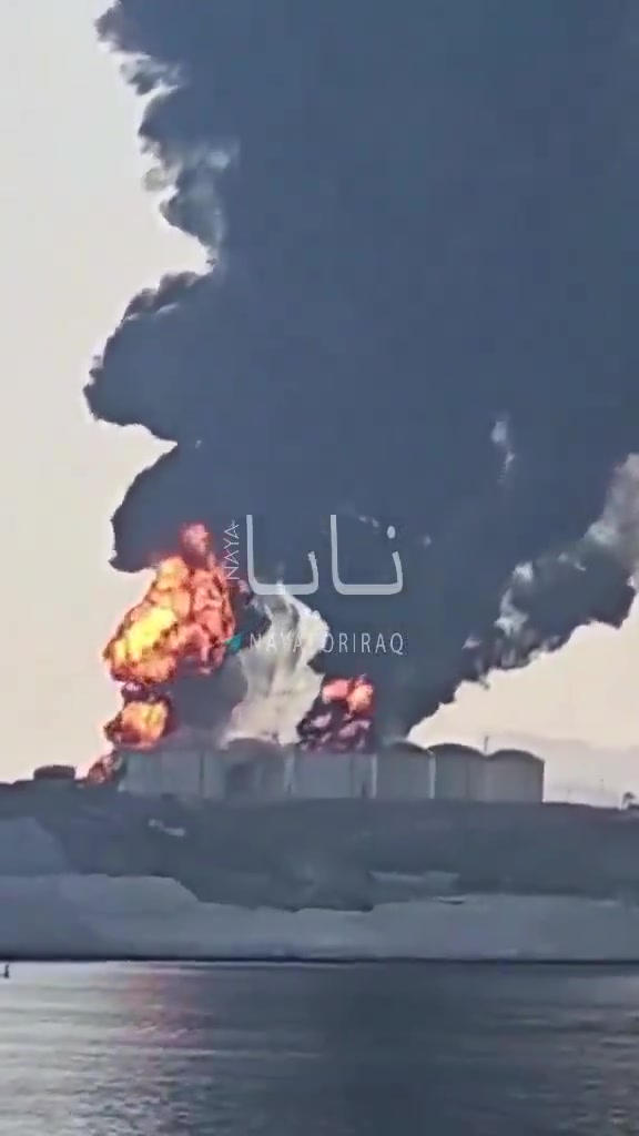 Oil storage facilities at Oman’s Salalah port were struck. Oman TV reported that drones hit fuel tanks at the port