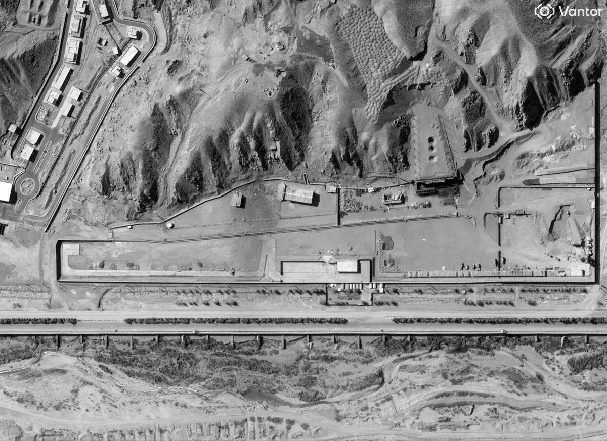 Taleghan 2 has been attacked, likely destroyed internally. Three holes can be seen in the soil covering its roof. More to follow, including more images and analysis. Courtesy of image: @vantortech