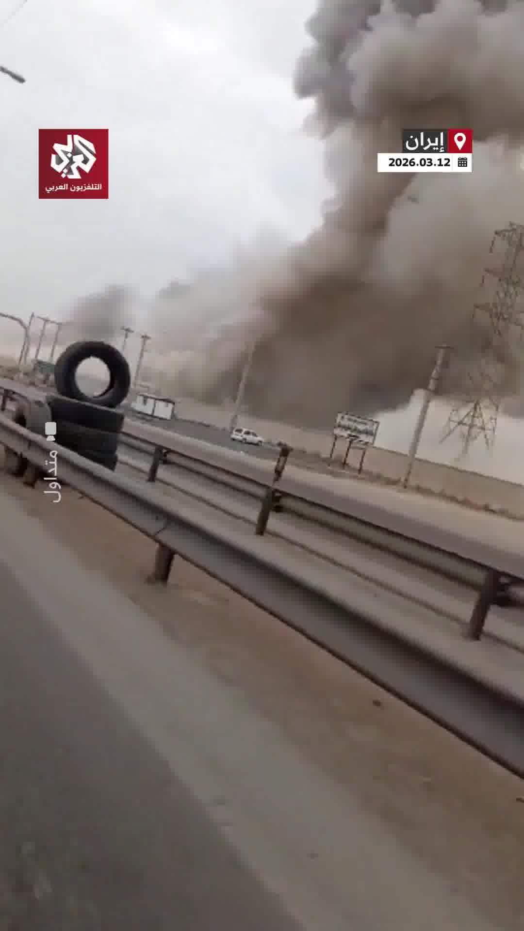 Moments of intense airstrikes targeting sites in the city of Ahvaz in Khuzestan province, southwestern Iran