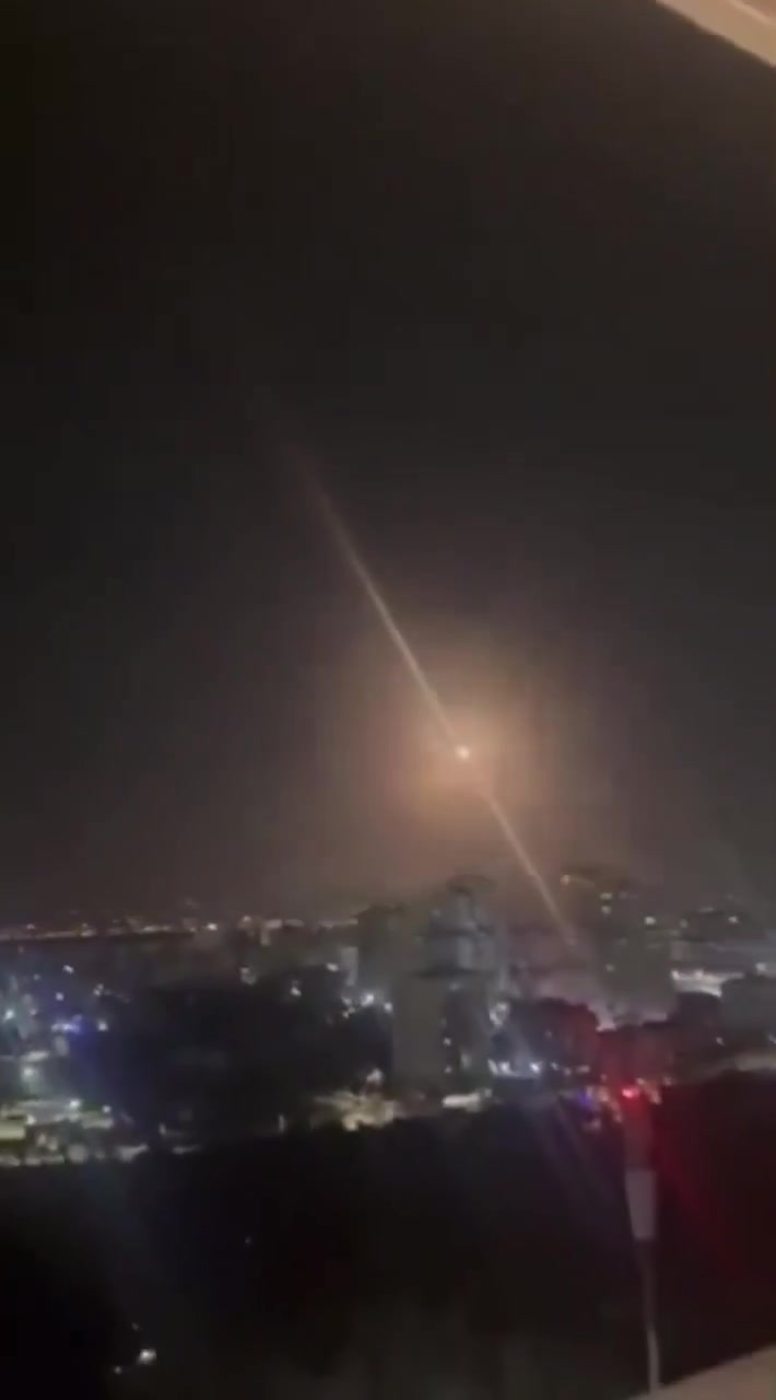 Footage reportedly shows a very close interception of an Iranian missile over Incirlik Air Base in Turkey earlier tonight