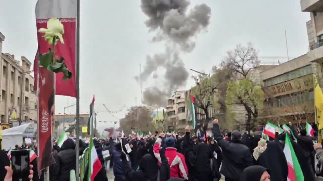 An explosion was reported in Tehran moments ago, following a reported airstrike near a pro-regime protest attended by multiple high-ranking Iranian officials