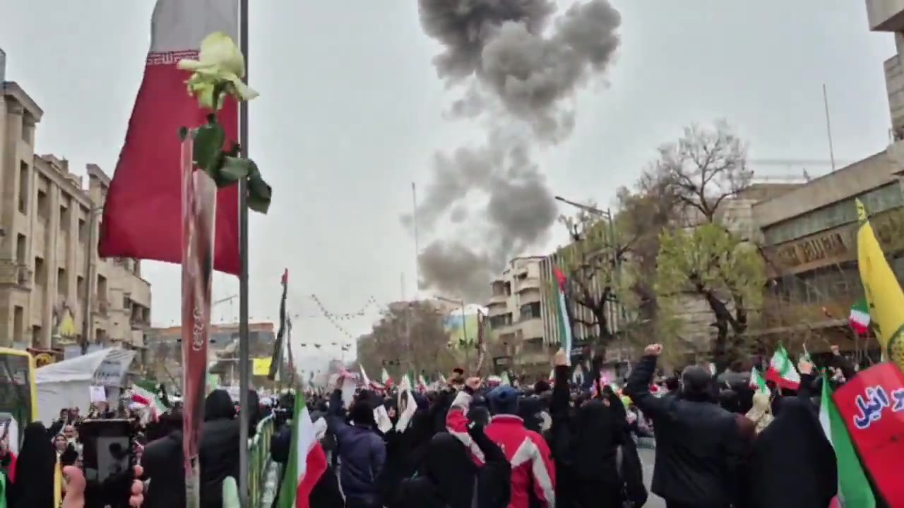 An explosion was reported in Tehran moments ago, following a reported airstrike near a pro-regime protest attended by multiple high-ranking Iranian officials