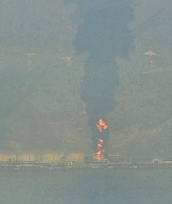 Iranian drone strikes hit oil facilities at Fujairah Port in the UAE, with videos showing large plumes of black smoke