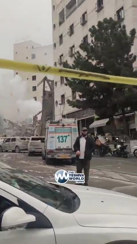 A building on Zarafshan Street in Tehran was completely destroyed in U.S.-Israeli airstrikes