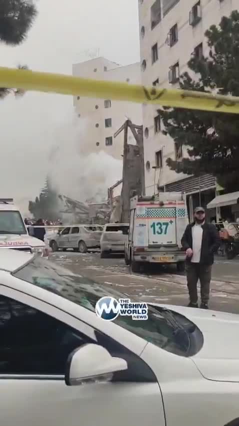 A building on Zarafshan Street in Tehran was completely destroyed in U.S.-Israeli airstrikes