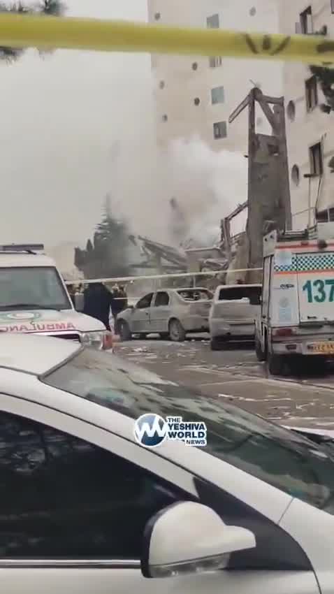 A building on Zarafshan Street in Tehran was completely destroyed in U.S.-Israeli airstrikes