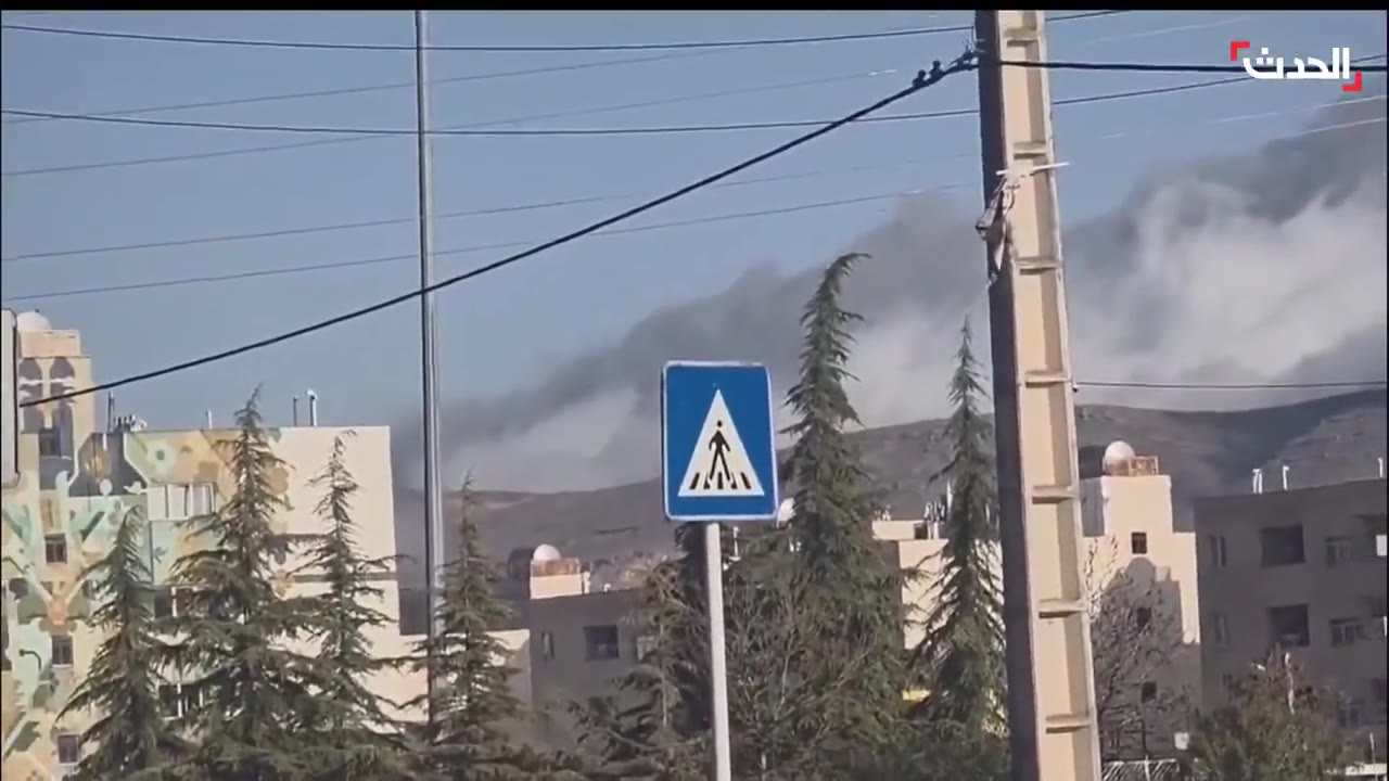 Footage of airstrikes targeting several locations in the Iranian city of Shiraz 