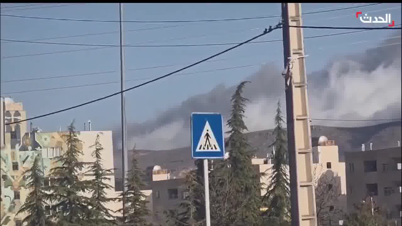 Footage of airstrikes targeting several locations in the Iranian city of Shiraz 