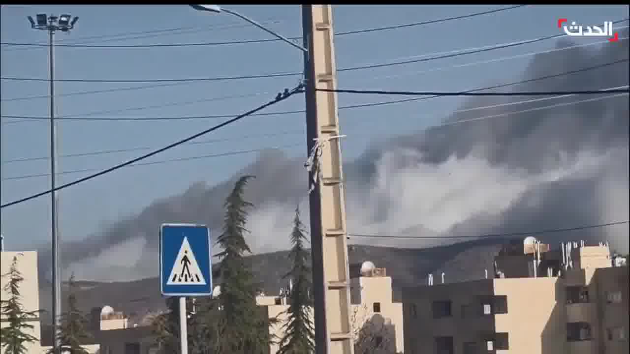 Footage of airstrikes targeting several locations in the Iranian city of Shiraz 