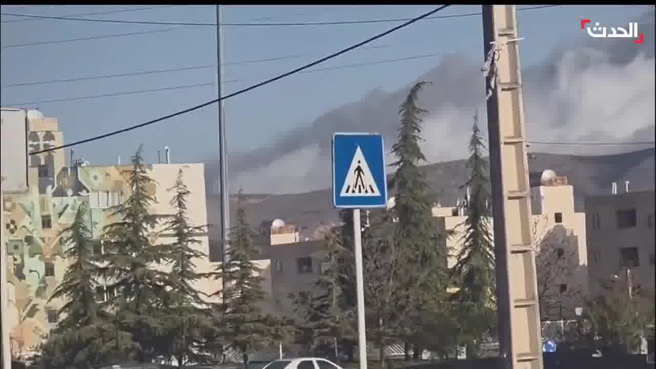 Footage of airstrikes targeting several locations in the Iranian city of Shiraz 