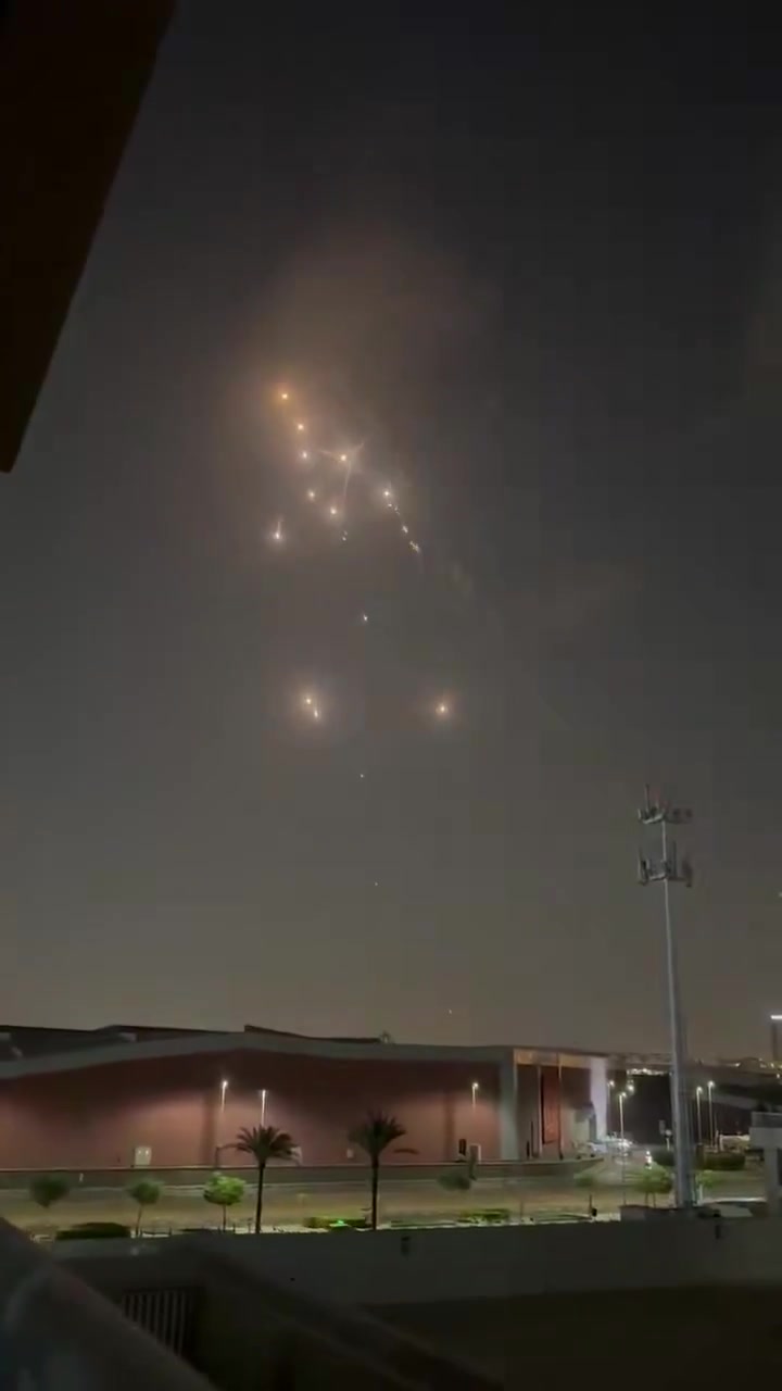 Major Iranian missile/drone raid on Dubai reported moments ago, numerous explosions heard as air defenses engaged incoming missiles