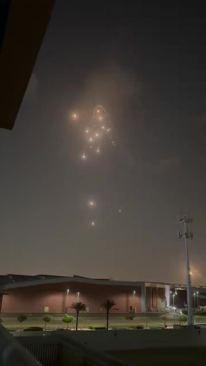 Major Iranian missile/drone raid on Dubai reported moments ago, numerous explosions heard as air defenses engaged incoming missiles